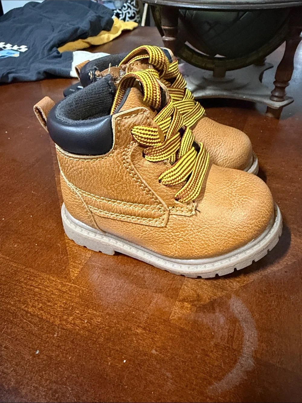 Kids Tan Lace-Up Ankle Boots - Casual Outdoor Style